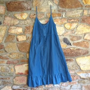 Tommy Bahama Spaghetti Strap Blue Silk Blend Dress